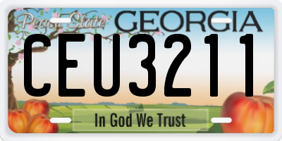 GA license plate CEU3211