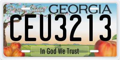 GA license plate CEU3213