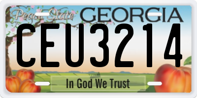 GA license plate CEU3214