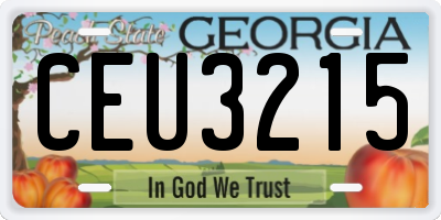 GA license plate CEU3215