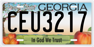 GA license plate CEU3217