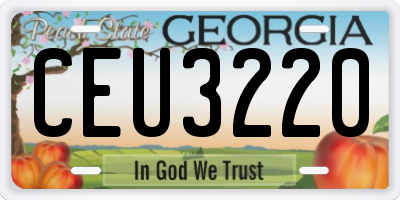 GA license plate CEU3220