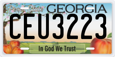 GA license plate CEU3223