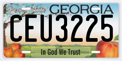 GA license plate CEU3225