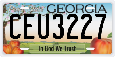 GA license plate CEU3227