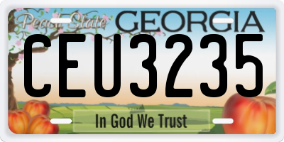 GA license plate CEU3235