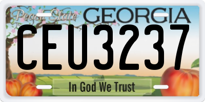 GA license plate CEU3237