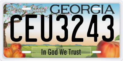 GA license plate CEU3243