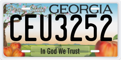GA license plate CEU3252