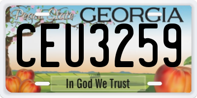 GA license plate CEU3259