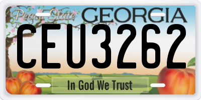 GA license plate CEU3262