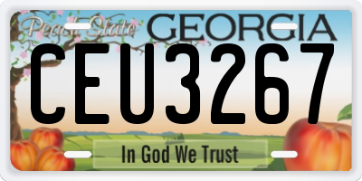 GA license plate CEU3267