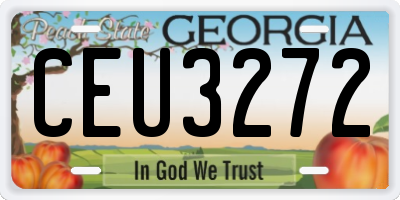 GA license plate CEU3272