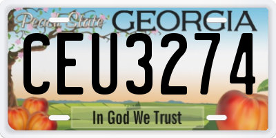 GA license plate CEU3274