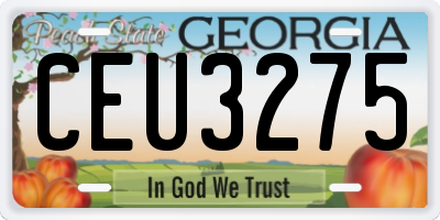 GA license plate CEU3275