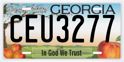 GA license plate CEU3277