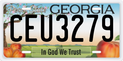 GA license plate CEU3279