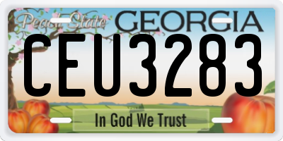 GA license plate CEU3283