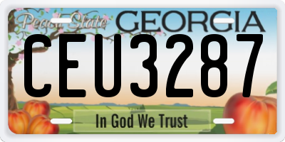GA license plate CEU3287
