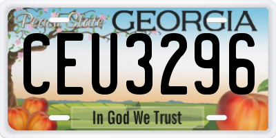 GA license plate CEU3296