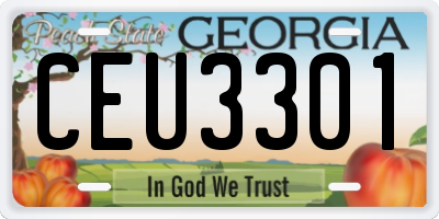 GA license plate CEU3301