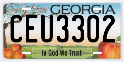 GA license plate CEU3302