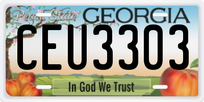 GA license plate CEU3303