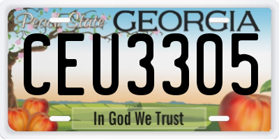 GA license plate CEU3305