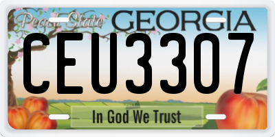 GA license plate CEU3307