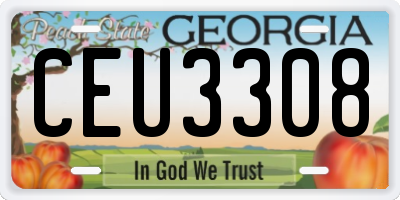 GA license plate CEU3308