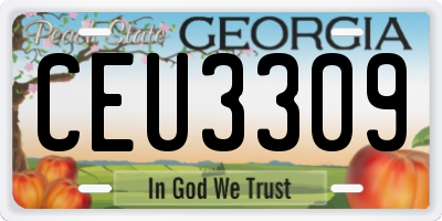 GA license plate CEU3309