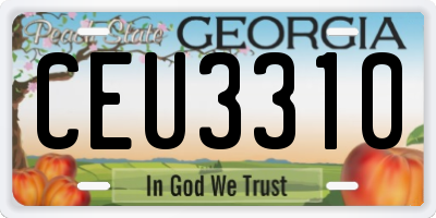 GA license plate CEU3310