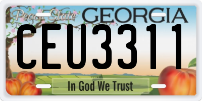 GA license plate CEU3311