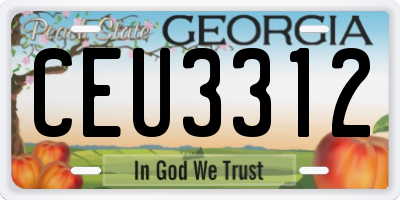 GA license plate CEU3312