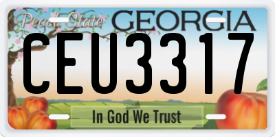 GA license plate CEU3317