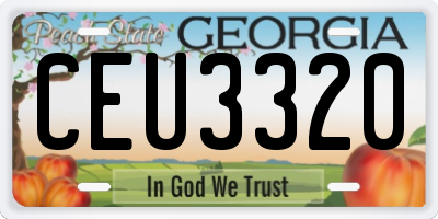 GA license plate CEU3320