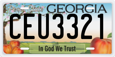 GA license plate CEU3321