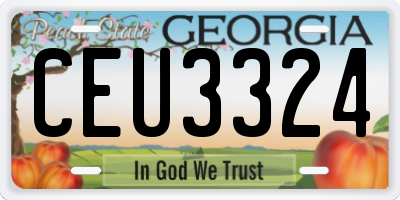 GA license plate CEU3324