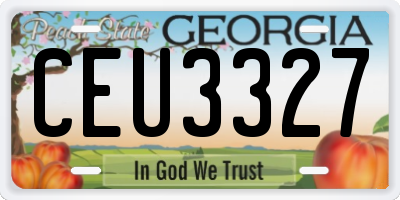 GA license plate CEU3327