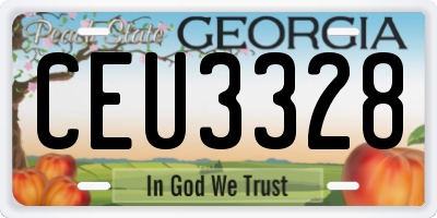 GA license plate CEU3328