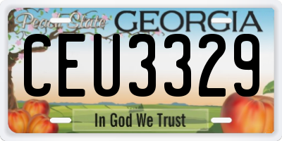 GA license plate CEU3329
