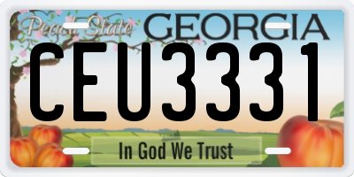GA license plate CEU3331