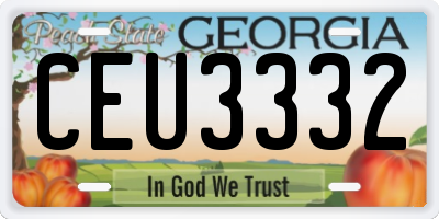 GA license plate CEU3332