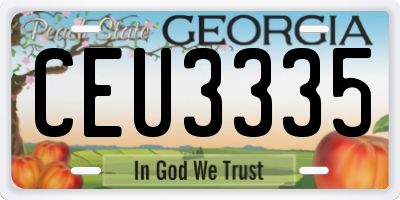 GA license plate CEU3335