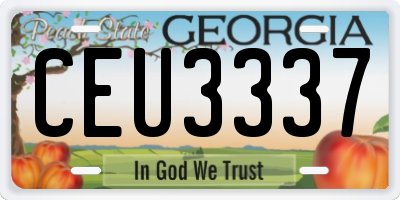 GA license plate CEU3337