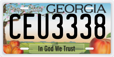 GA license plate CEU3338