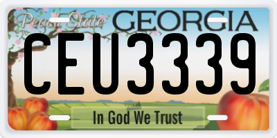 GA license plate CEU3339