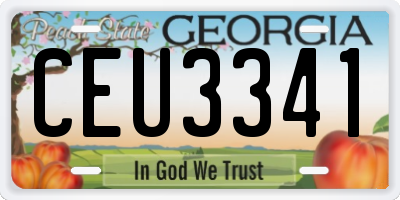 GA license plate CEU3341