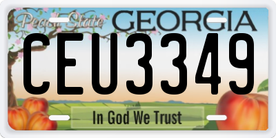 GA license plate CEU3349