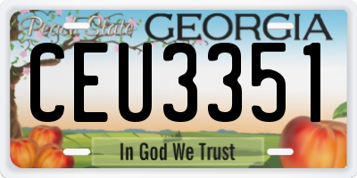 GA license plate CEU3351
